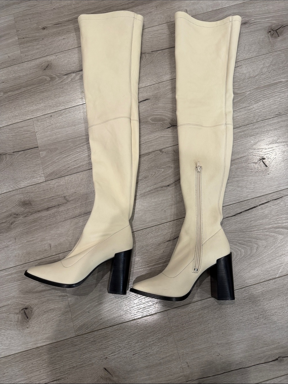 STAUD Ivory Over-the-Knee Block Heel Boots